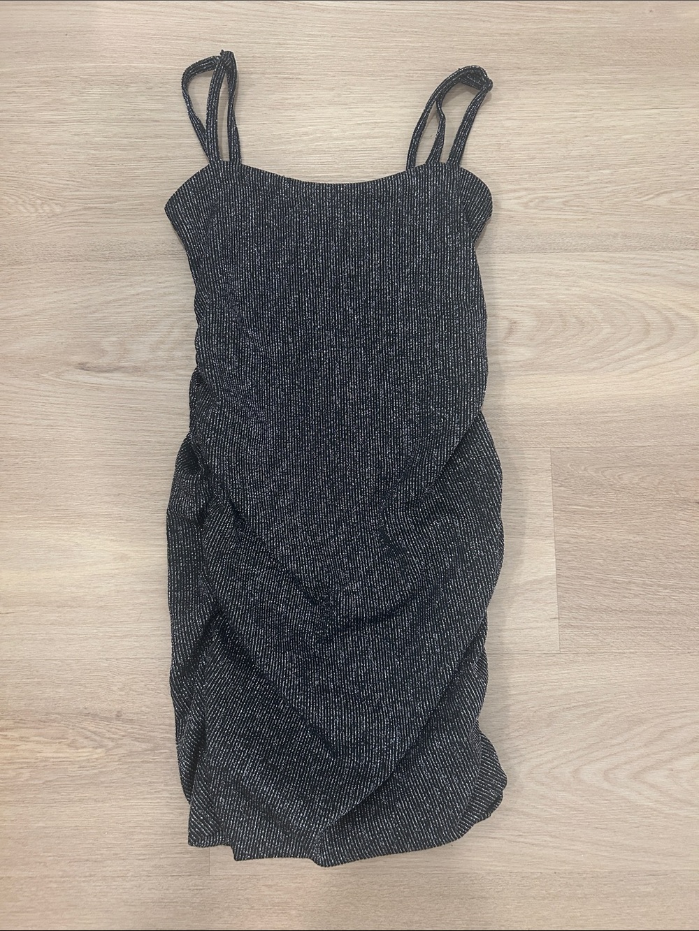 girls Sleeveless Black Shimmer  Dress